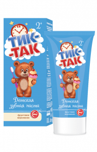 Паста зубная детская "Тик-Так" фруктовое мороженое 2+, 62 г (Свобода) Паста зубная детская "Тик-Так" фруктовое мороженое 2+, 62 г (Свобода)