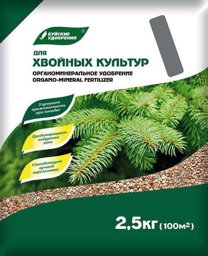 Бесхлорное органо-минеральное удобрение ОМУ для хвойных культур серия Элит (2,5 кг)