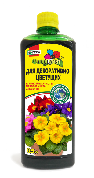 Удобрение ФлорГумат для декоративно-цветущих 0,5 л